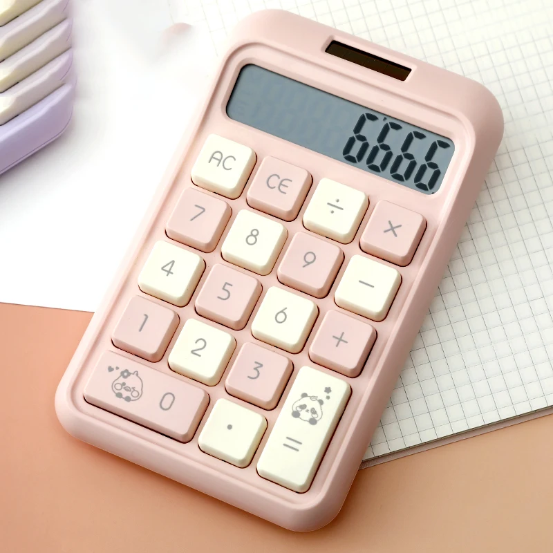 1 Cute Color Desktop 8-bit Big Screen Computer for Students with Big Buttons of Office Calculator