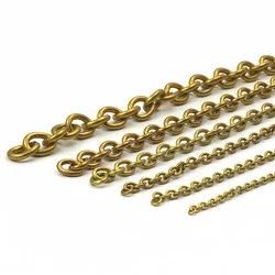 1 Meter Solid Brass O Ring Bags Chain Link None-polished Bags Straps Parts DIY Clothing Bags Necklace Jewelry Making Accessories