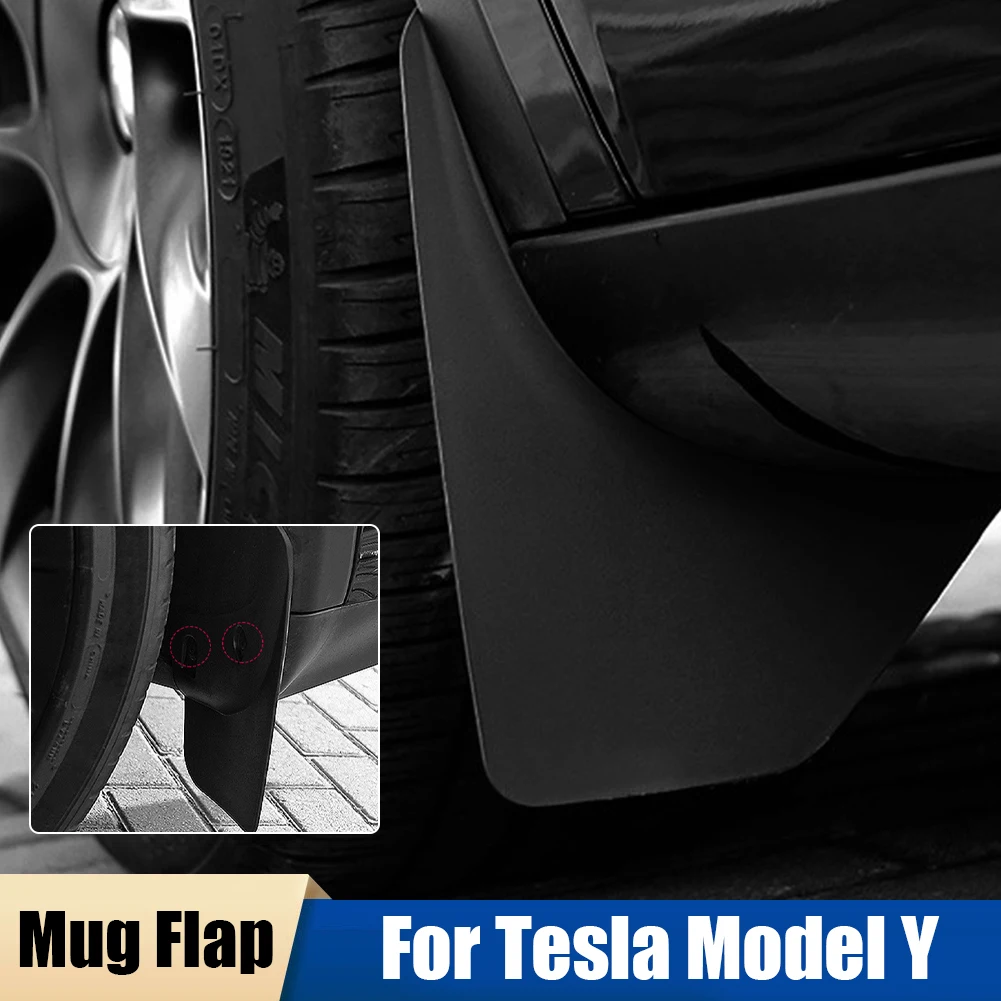 

Model 3 Y Mud Flaps For Tesla Model 3 Y 2021 2022 Accessories Mudguards Splash Guards Front Rear Wheels Mud Sand ABS Fender