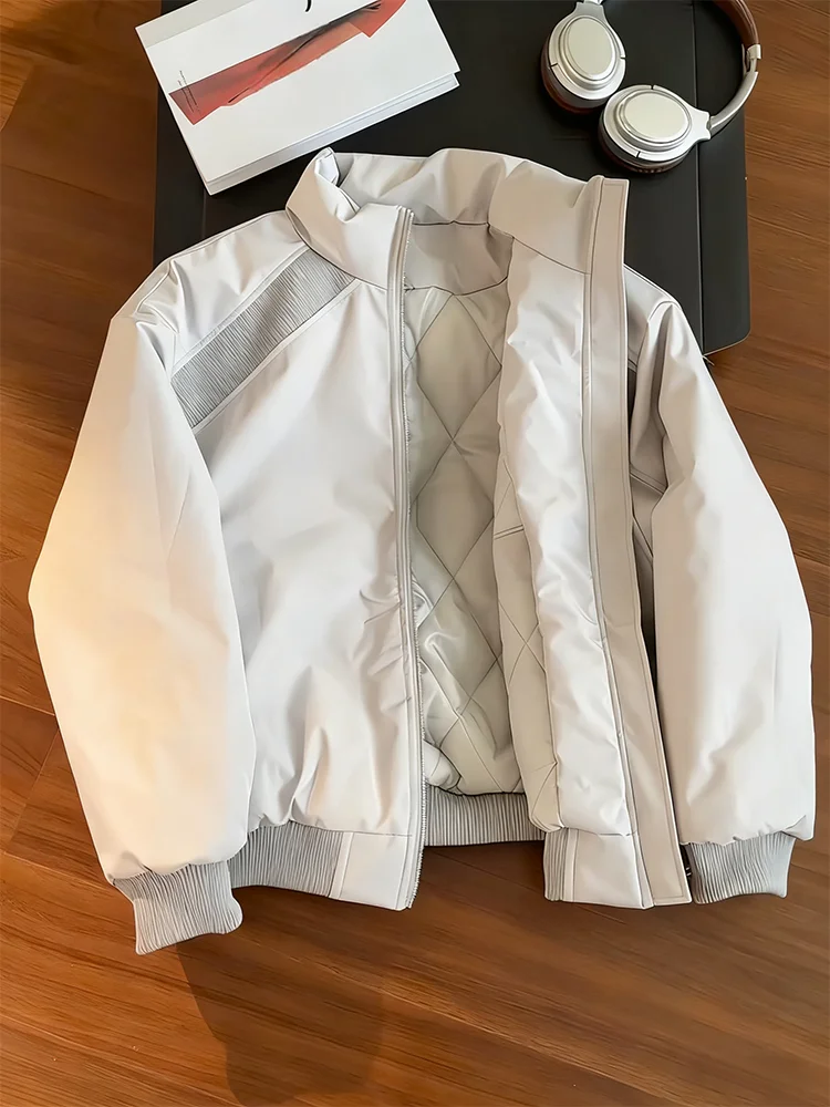 

Американская деконструированная куртка-пилот с воротником-стойкой, утепленная хлопковая, в бейсбольном стиле, мужская зимняя верхняя одежда, модное пальто