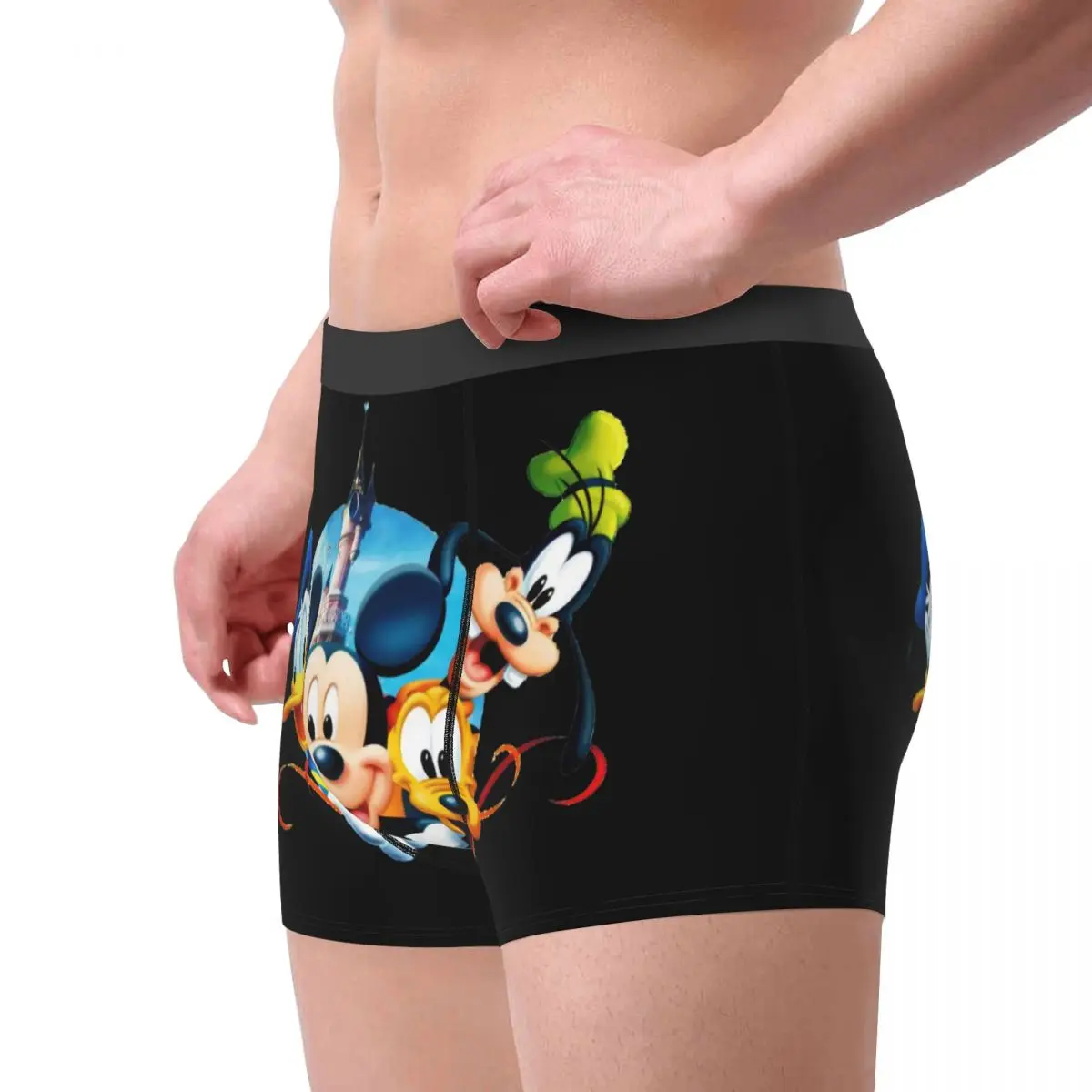 Custom Mickey Mouse Pluto Minnie Goofy Donald Duck Underwear Male Printed Boxer Shorts Panties Briefs Soft Underpants