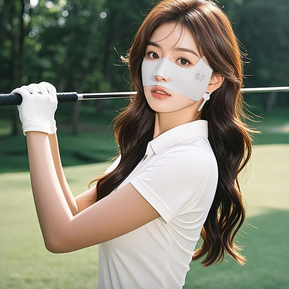 

Солнцезащитная маска, дышащая маска с защитой от ультрафиолета, ледяной шелковый щиток для лица, летняя крышка для лица для вождения, езды на велосипеде, бега