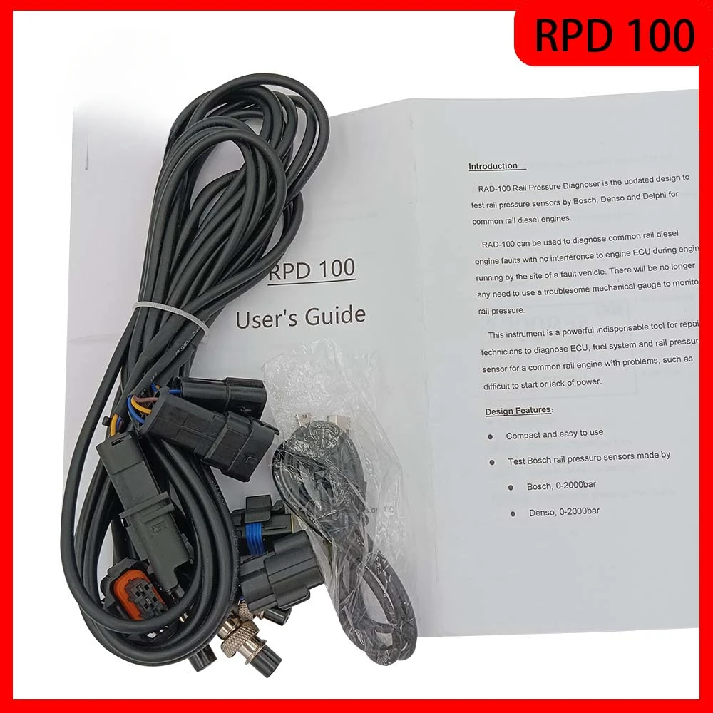 RPD100 CR-A CR Common Rail Pressure Diagnoser Tester for Bosch Delphi Denso Sensor Pressure Sensor Tester Auto Repair Diagnoser