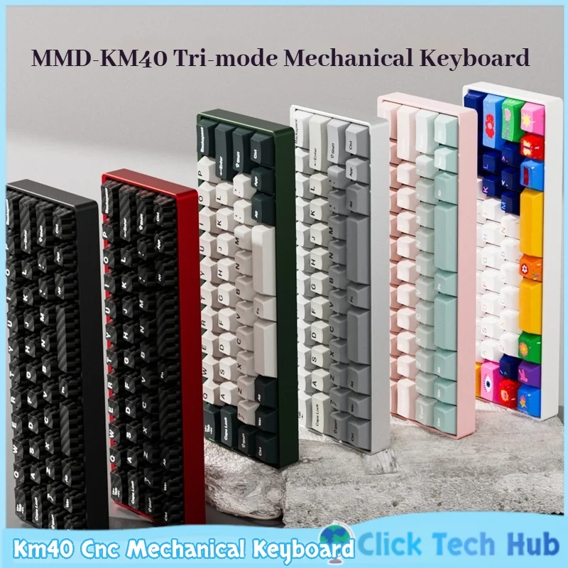 

Mmdkm40 Cnc Mechanical Keyboard Thri-Mode Wireless 2.4g Bluetooth Omk/Via 44key O-Ring Custom Aluminum Lump Game Office Keyboard