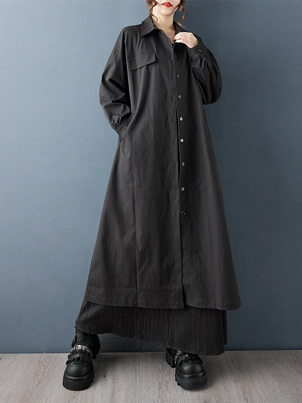 

Свободная художественная простая рабочая одежда в стиле ретро irt Dr Женское пальто с поясом и завязками Jaet Длинный воротник све средней длины