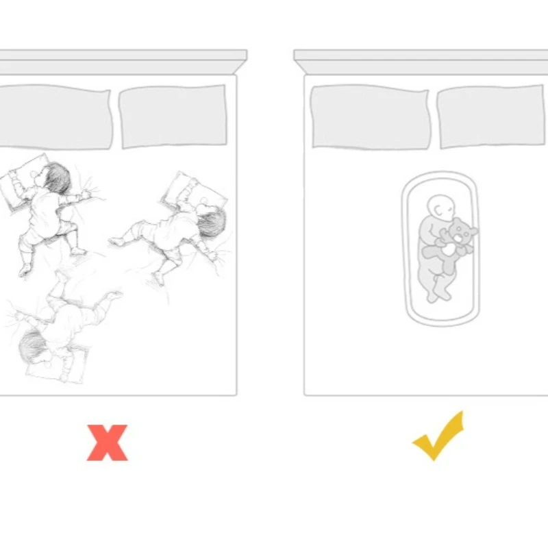 سرير أطفال من الساتان القطني بنسبة 60%، سرير لحديثي الولادة قابل للطي، سرير أطفال بيونيك متعدد الوظائف