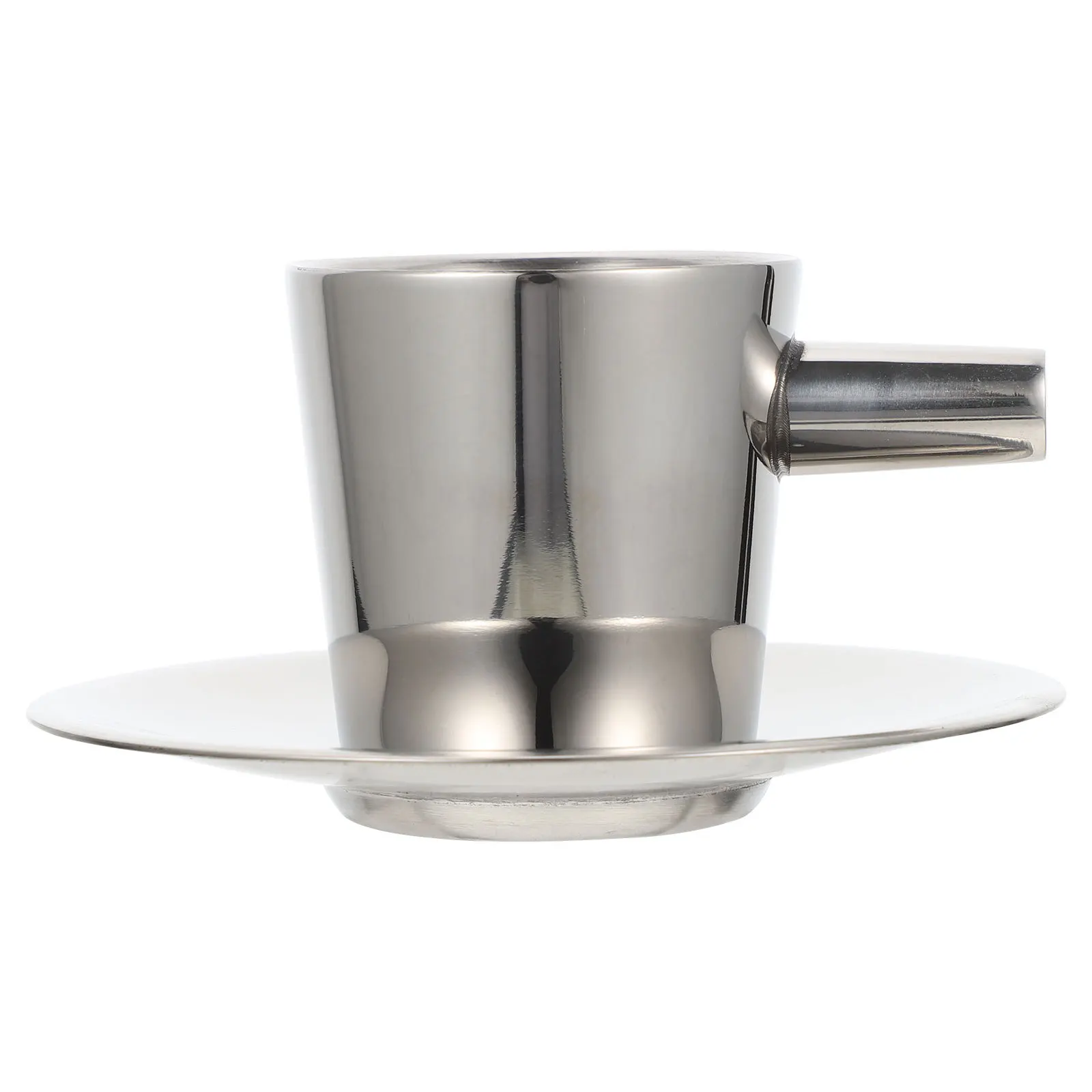 

1Set Coffee Cup Saucer Set Premium Stainless Steel Vintage Design for Home Office Cafe Creative Tea Cup Afternoon Gift