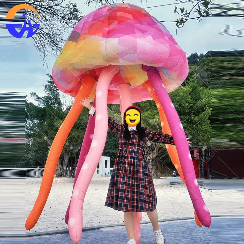 Customized Advertising Inflatable Jellyfish Model Ocean Biology Theme Outdoor Shopping Mall Bar Party Event Hanging Decoration