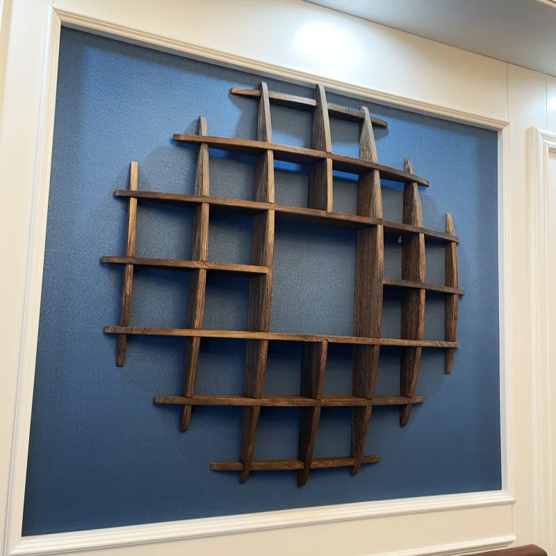 Japanese Style Teacup HolderWall-Mounted Antique Shelf, Tea Set Stand, Wall Decoration, Solid Wood Teapot Rack Collection