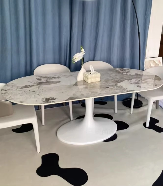 ！@Classic Modern Furniture Design Dining Tables Home Restaurant Coffee Shop Round Marble Coffee Table