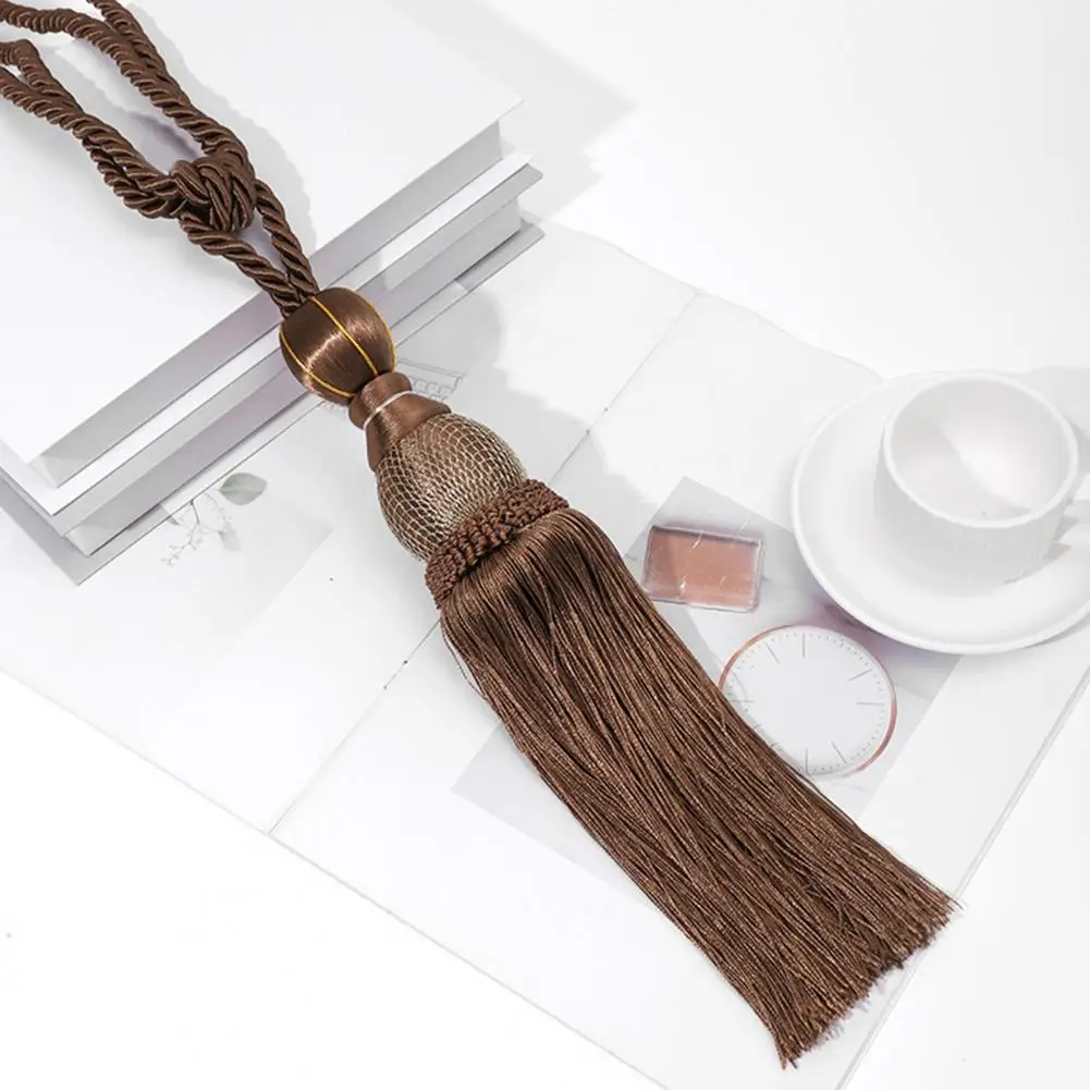 Decorative Curtain Accessories Elegant Tassel Curtain Tiebacks Set Decorative Long Fringe Curtain Holders Stylish for Home