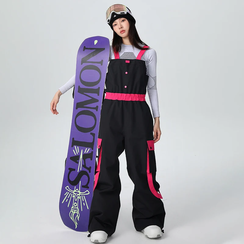 กางเกงสโนว์บอร์ดสำหรับผู้หญิง ผ้ากันน้ำ กันลม 3 ชั้น เหมาะสำหรับเล่นสกี เดินป่า และกีฬาฤดูหนาว