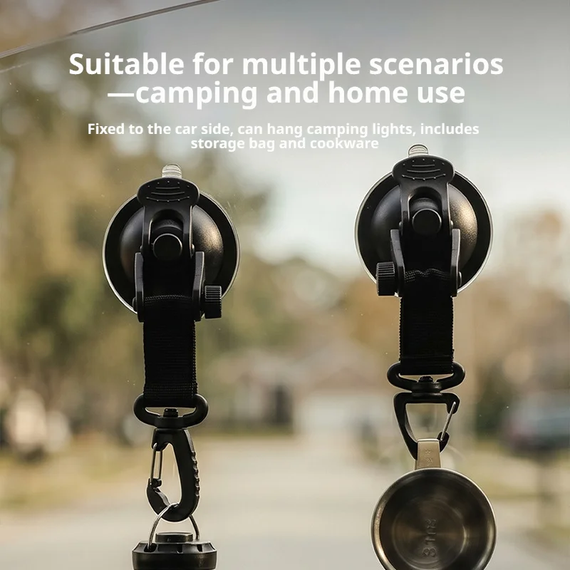 5pcs Outdoor Camping Suction Cup Hook Portable Car Vacuum Suction Cup Buckle Car Glass Suction Cup No-Drill Camping Tent Hook