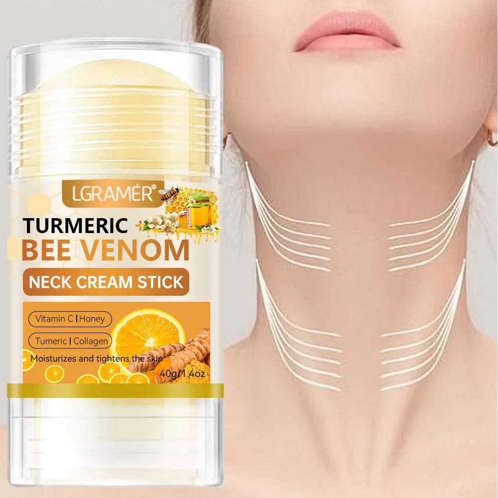 LGRAMER Kurkuma Vitamin C Halscremestift Gesichtscremestift Anti-Aging hellt Flecken und Falten auf, Aufhellung