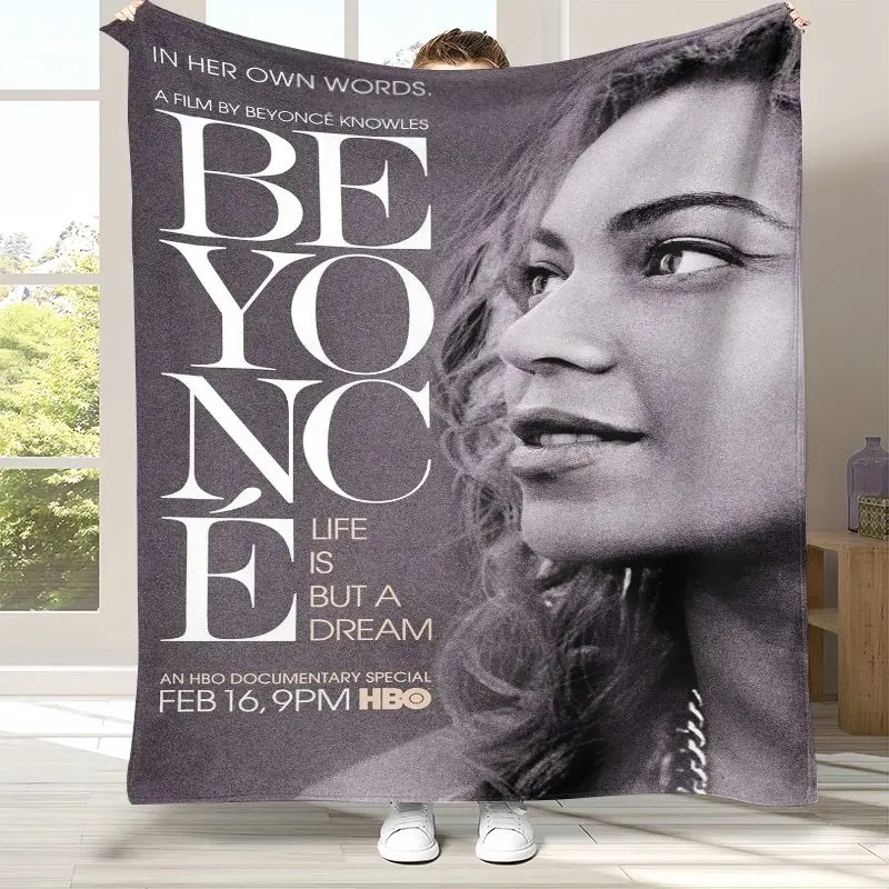 Fashion Beyonce Singer Flannel Blanket,Ultra Soft Warm Plush Throw for Home Bedroom Bed Sofa Cover Office Camping Picnic gift