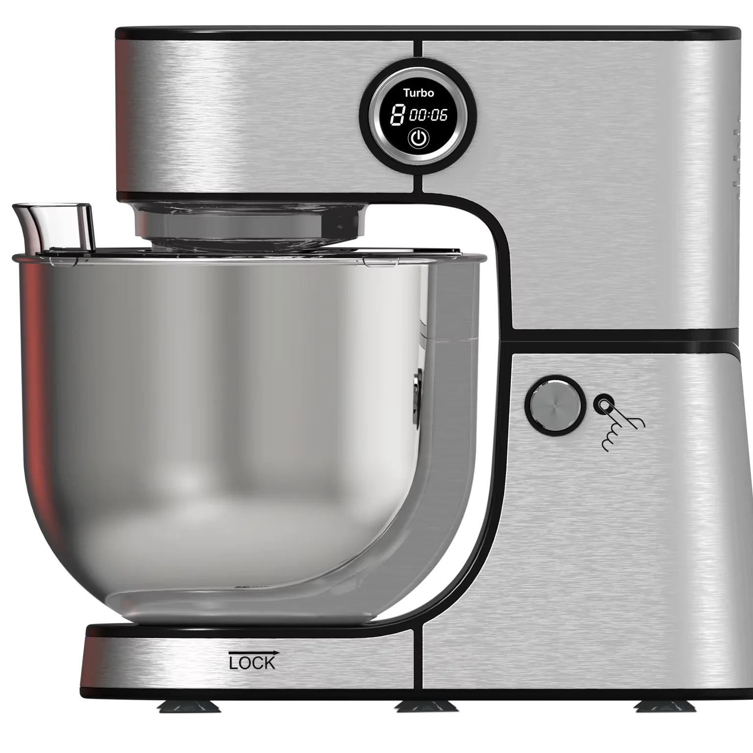 7Quart Factory Wholesale 1800W Stainless Steel Wrapped Housing Wheat Flour Mixer Flour Mixer Flour Mixer Machine For Bakery