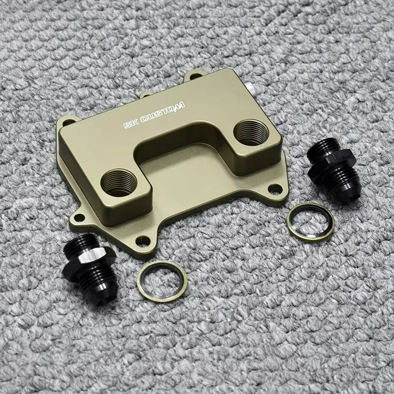 Oil Cooler for Audi A3 A4 A6 A7 Q5 Q7 TT 2.0 TDI Engine Oil Filter Adapter Sandwich Plate Kit