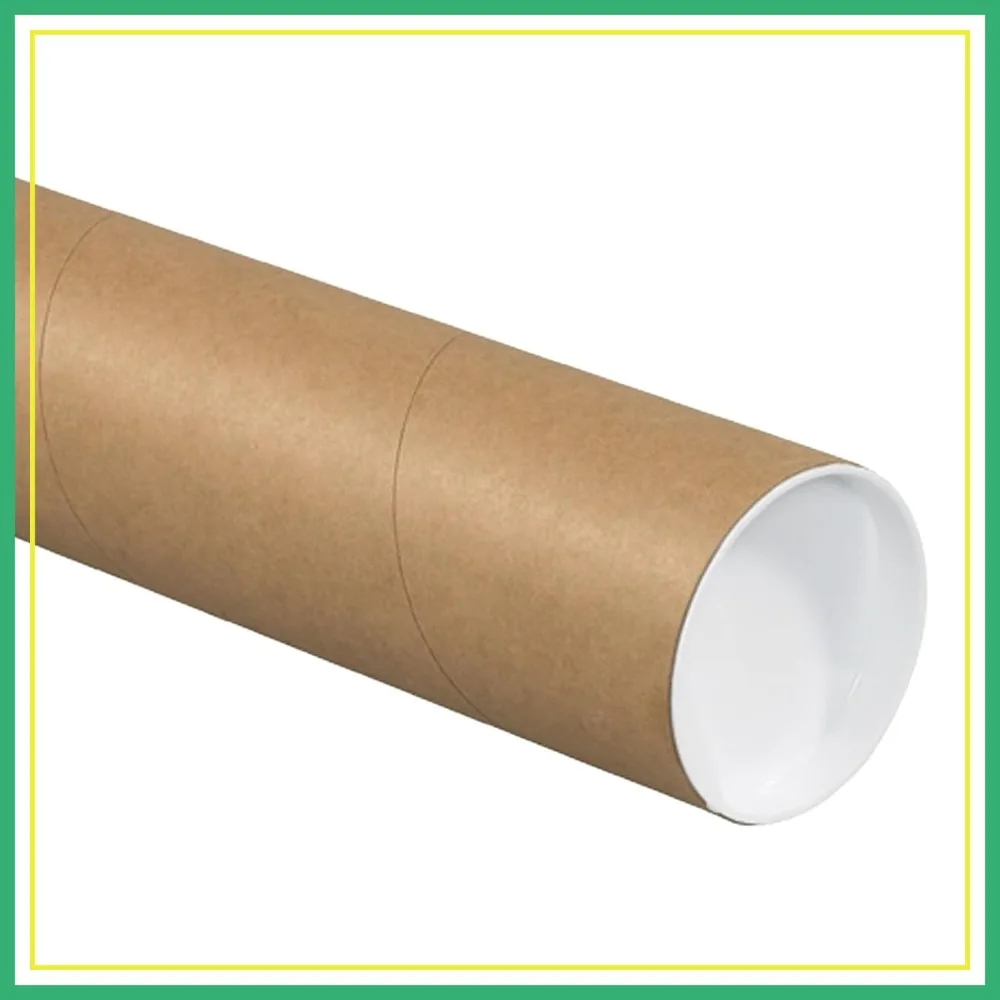 

30" Long Cardboard Tubes with Caps, 3"x3", Pack of 24 for Mailing & Storage of Posters, Blueprints, Artwork