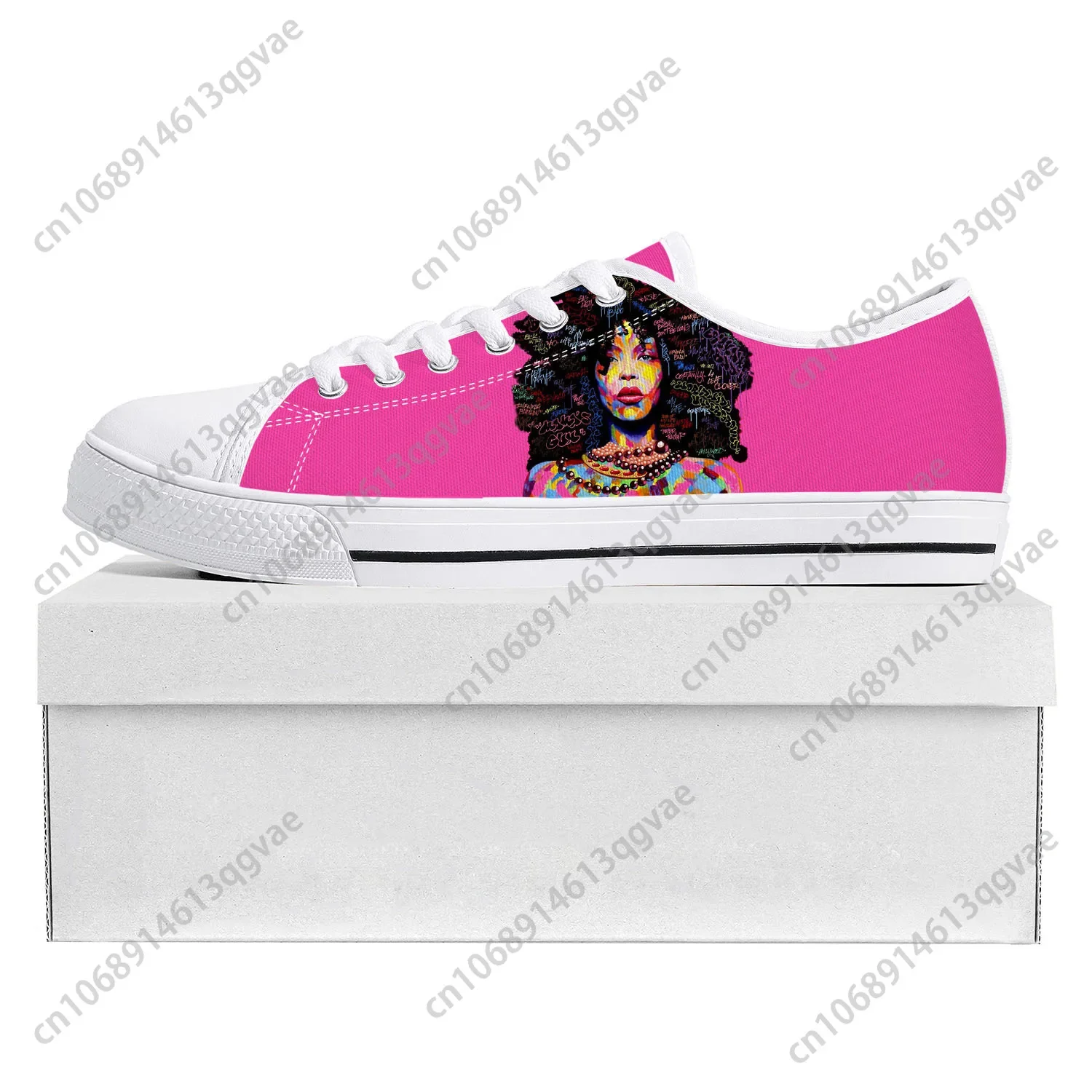 African Woman Black Pop Low Top High Quality Sneakers Mens Womens Teenager Canvas Sneaker  Prode Casual Couple Shoes Custom Shoe