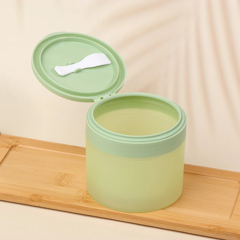 200g Plastic Cream Jar PP Face Cream Jar Refillable Lotion Cream Bottle Flip Cap Wide Mouth Tooth Powder Box With Spoon