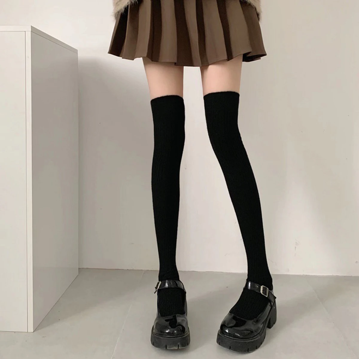 Fashion Women Knee-socks Lady Autumn Winter Thigh High Tall Tube Leggings Thermal Over Knee Sock Korean Preppy Style Casual Sock