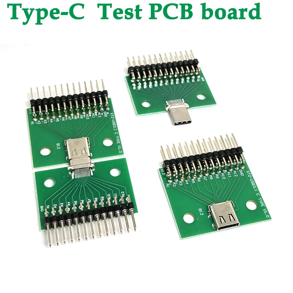 

Type-C Male to Female USB 3.1 Test PCB Board Adapter Type C 24P 2.54mm Connector Socket For Data Line Wire Cable Transfer