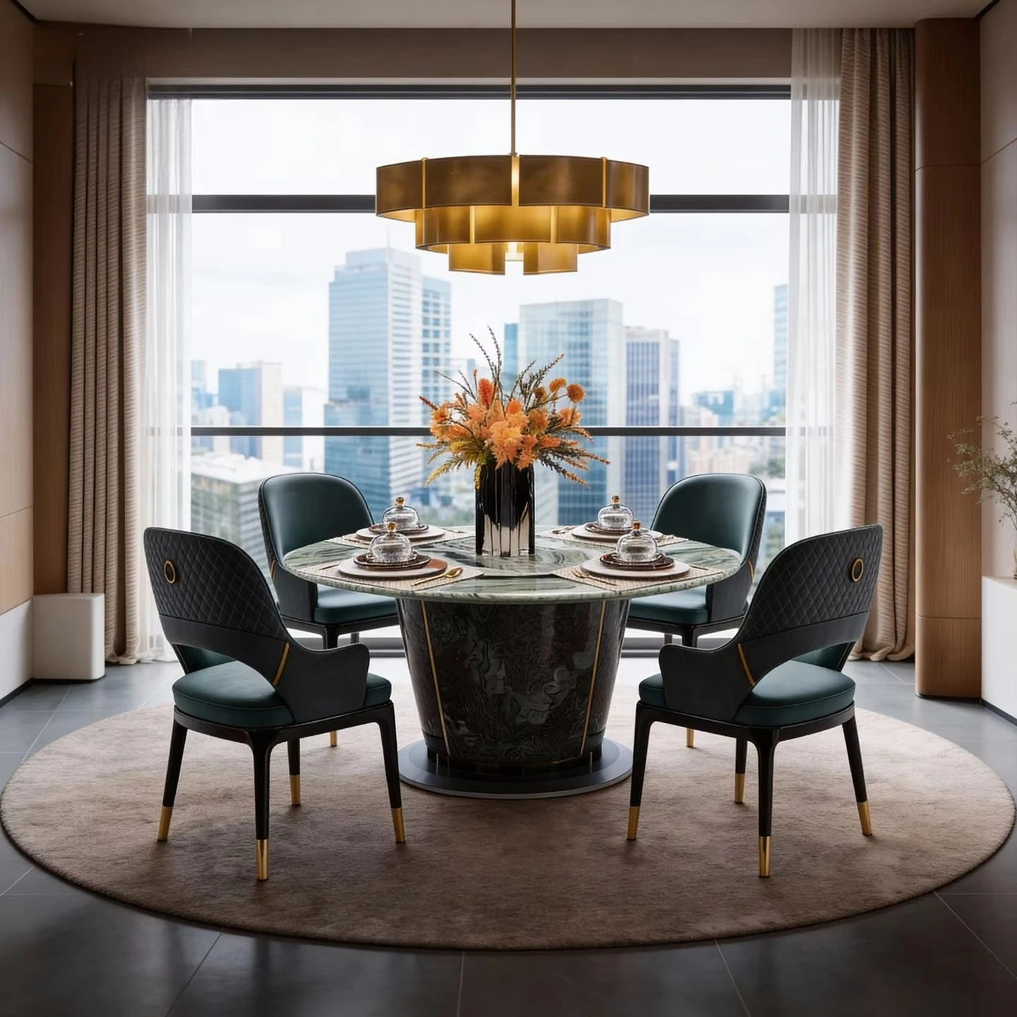 *Original Innovative Luxury Round Table,multi-seater Marble Luxury Stone Dining Table for Restaurant Gatherings and Luxury Dinin