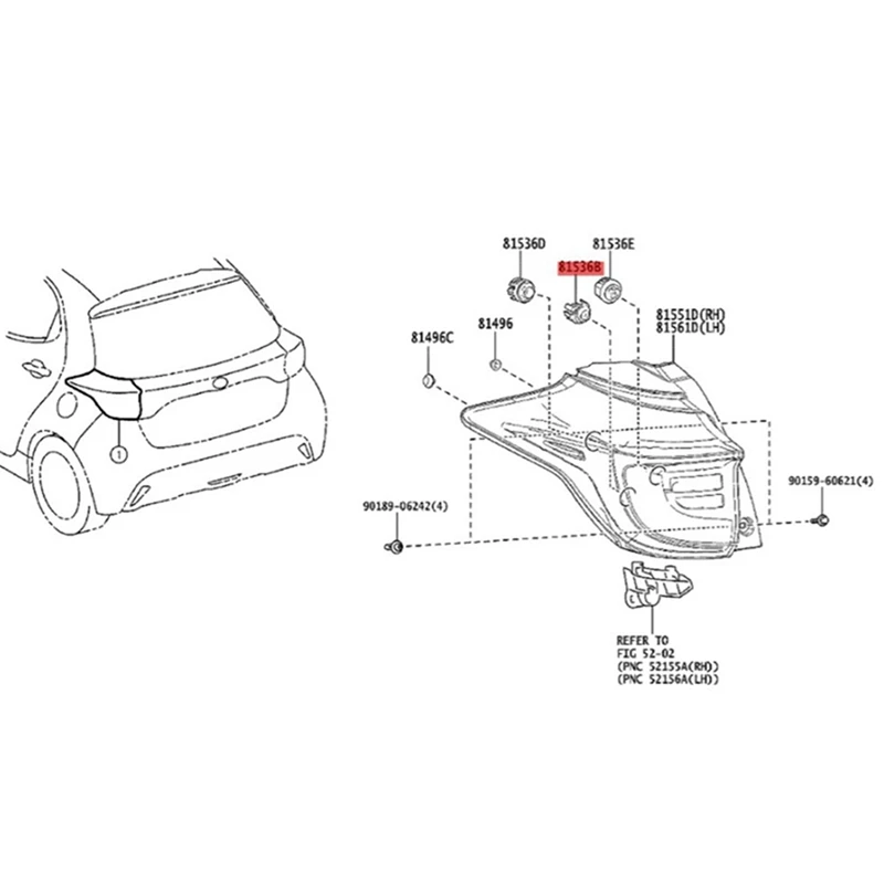 Taillight LED Turn Signal Module 81536-12D30 For Toyota Corolla E150 2006-2013 Cross 2019-2021 Rear LED RR Combination image 3