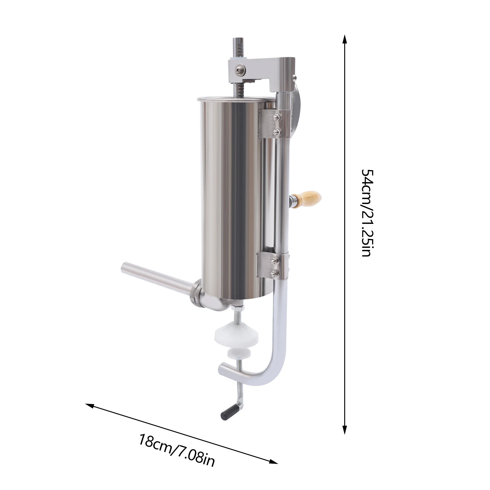 Vertical aço inoxidável salsicha Stuffer, fabricante de salsicha, embalado com 8 tubos, uso comercial e doméstico