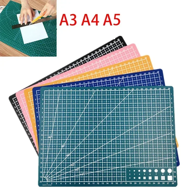 PVC Cutting Mat with Side Underlay, Patchwork Cut Pad, Sewing, Manual DIY, Knife Engraving, Leather Cutting Board, A3, A4, A5