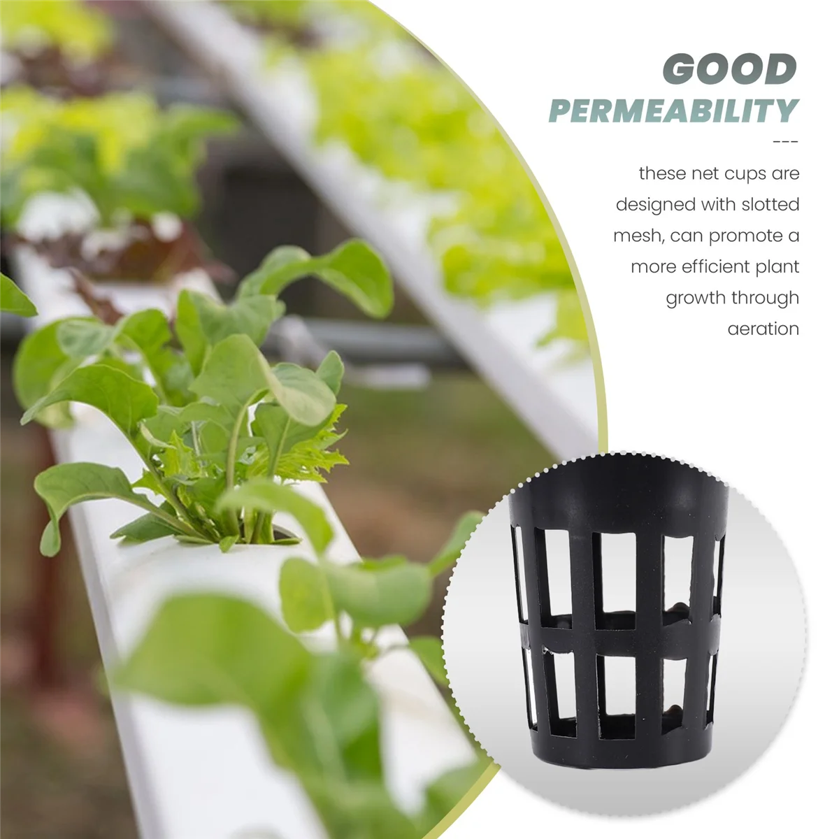 100 แพ็ค 1.77 นิ้วถ้วยสุทธิ Slotted ตาข่ายกว้าง Lip FILTER พืชสุทธิหม้อตะกร้าสําหรับ Hydroponics Aquaponics Orchids