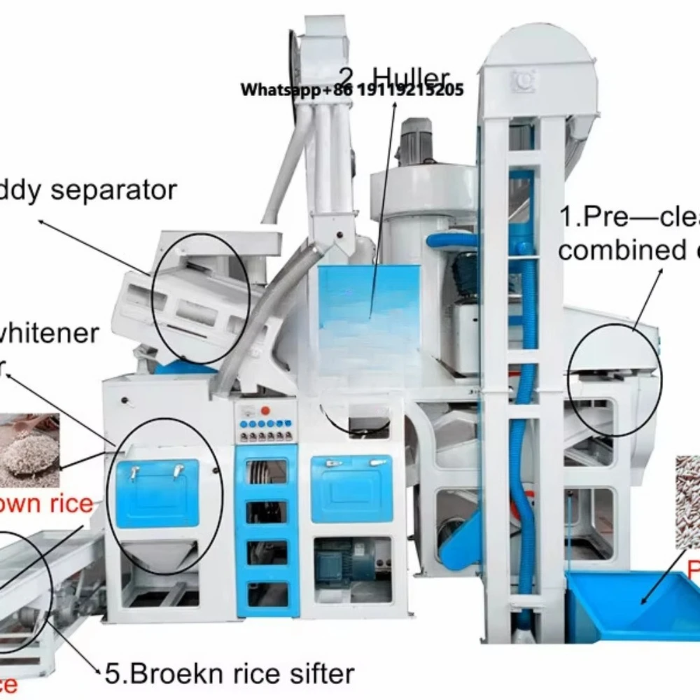 1000 kg Rice Mill 4 in 1 Combine Rice Milling Machine Mini Rice Mill Machine