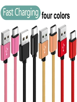 USB A zu Typ C Kabel Datum Sync 3A Schnelle Lade Nylon Geflochtene Draht Ladegerät Kabel Für Samsung Huawei Android Typ C Handy