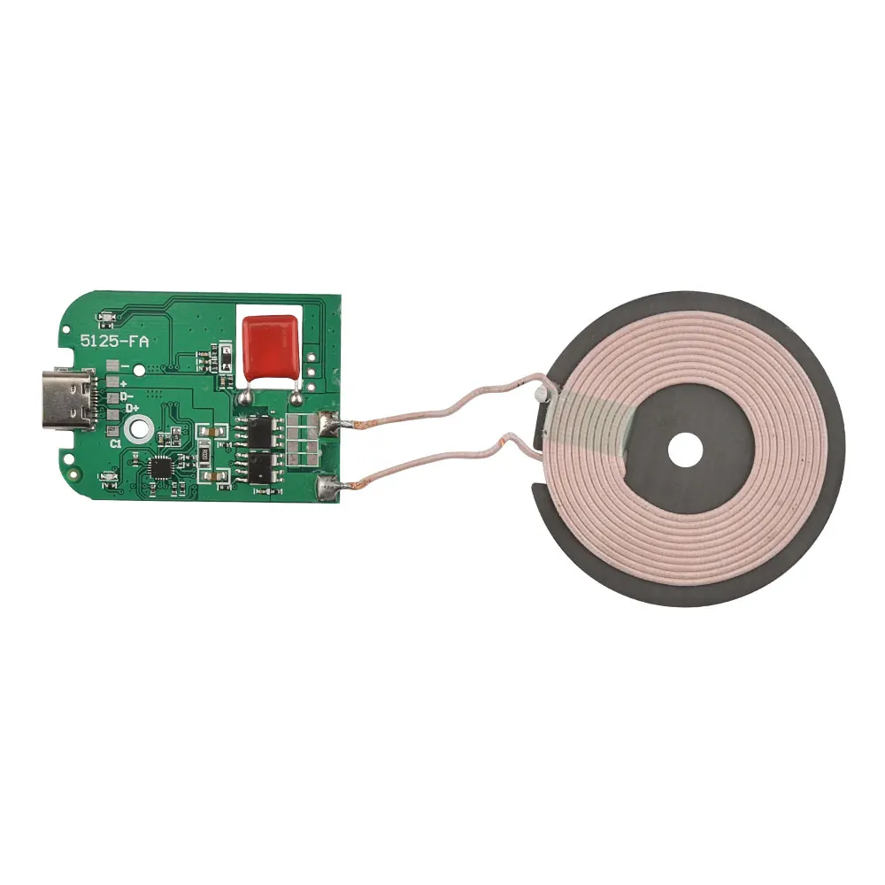 5–9V 5–15W Wireless Charging Module, PCBA Transmitter Module, Micro USB/Type-C Interface Supports PT Protocol