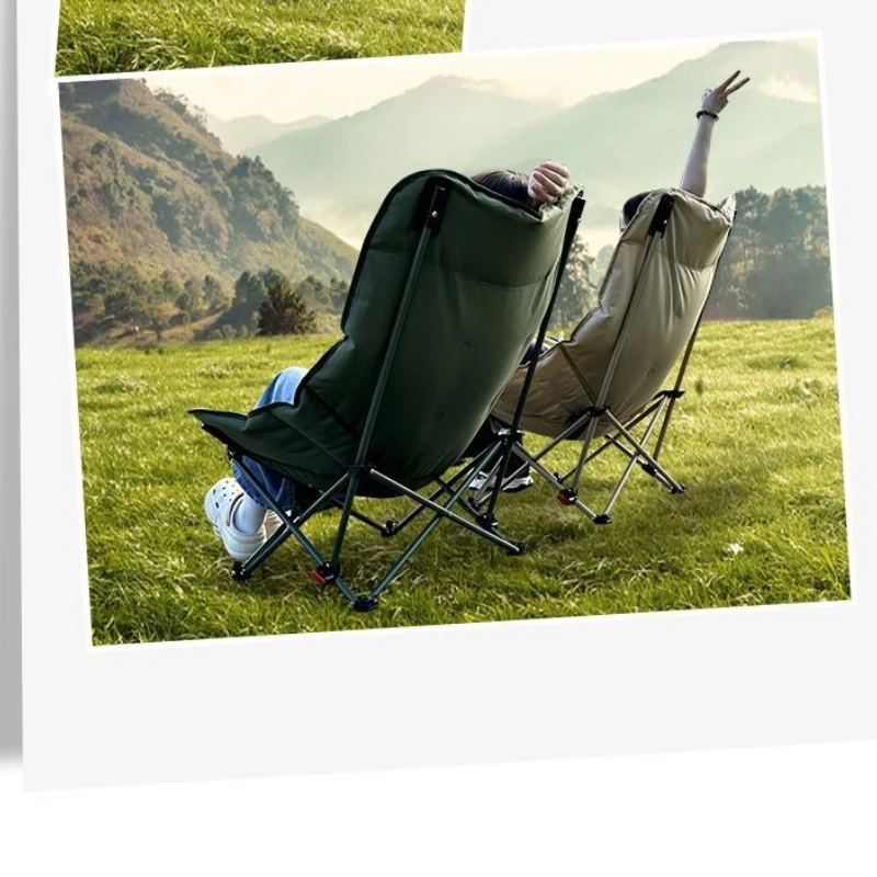 

Folding recliner with enlarged cotton outdoor camping portable lunch break recliner portable