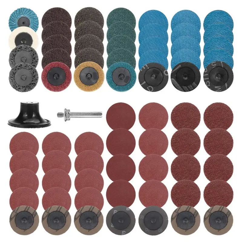 

ABZV-Quick Change Disc Set 70Pcs 2" R-Type 50Mm Sanding Disc Roll Lock Conditioning Cooling For Metal Rust Removal