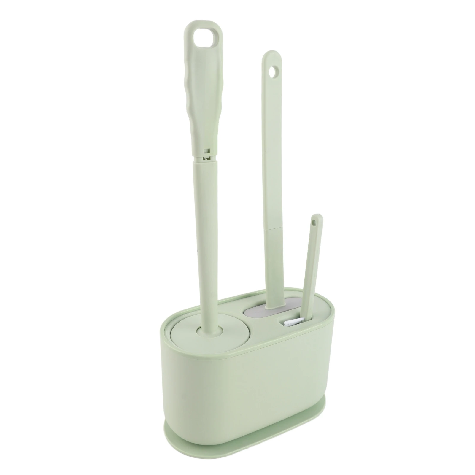 Long Handle Toilet Brush Set Deep Cleansing Multifunctional Hanging Toilet Brush Set for Bathroom Green