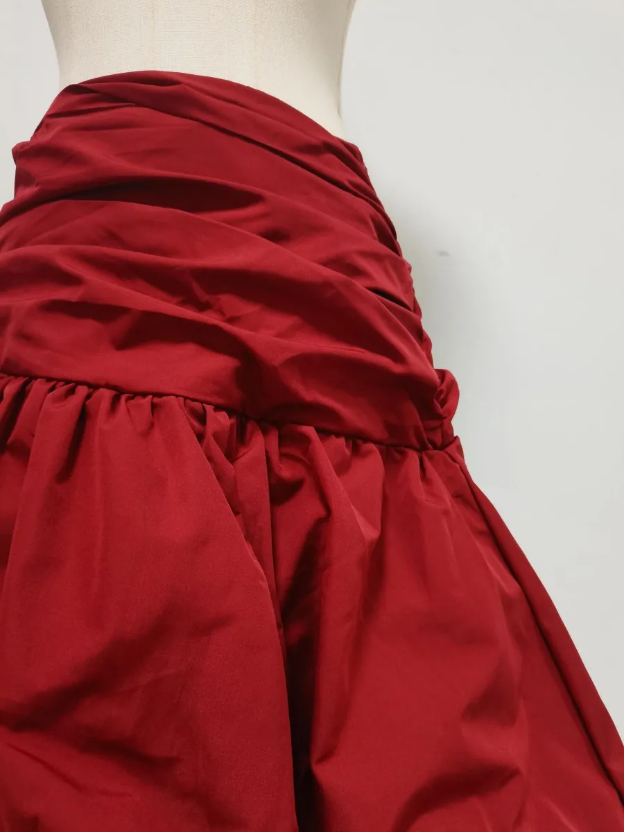 TWOTWINSTYLE Patchwork Folds Irregular Skirts for Women High Waist Solid Loose Minimalist Skirt Female Fashion Clothing New 2026