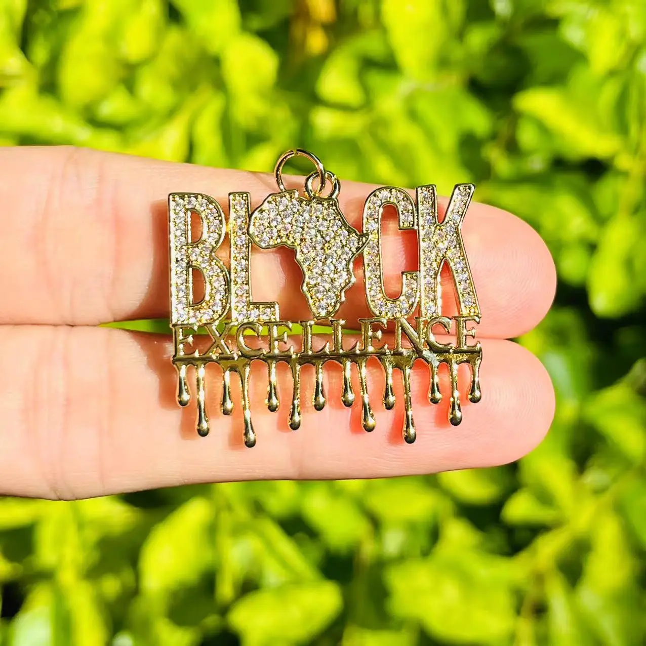 5pcs Zirconia Pave Black Excellence Copper Charms for Custom Design Jewelry Making DIY Bracelets
