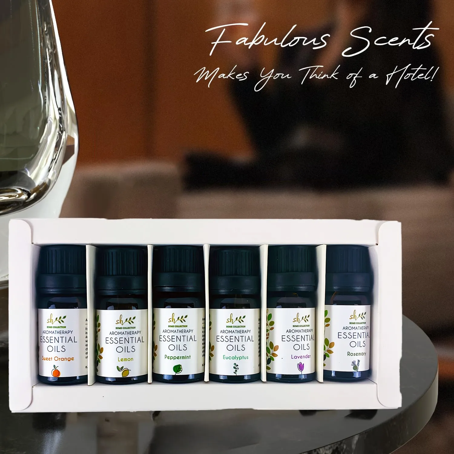 Set Minyak Esensial Aromaterapi Spa Pijat Natal Putih 6pcs/Set Lemon Lavender Jeruk Manis Eucalyptus Peppermint Baru