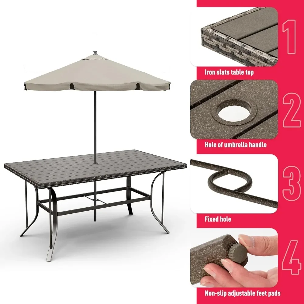 Outdoor Tisch und Stühle Set, Möbel für Hinterhof Garten Deck, abnehmbare Kissen, Outdoor Tisch und Stühle Set