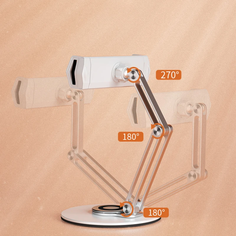 Portable Monitor Stand Aluminum Alloy Foldable Arm 360 Rotating Base VESA Mount for 12-17.3 Inch Displays Height Riser