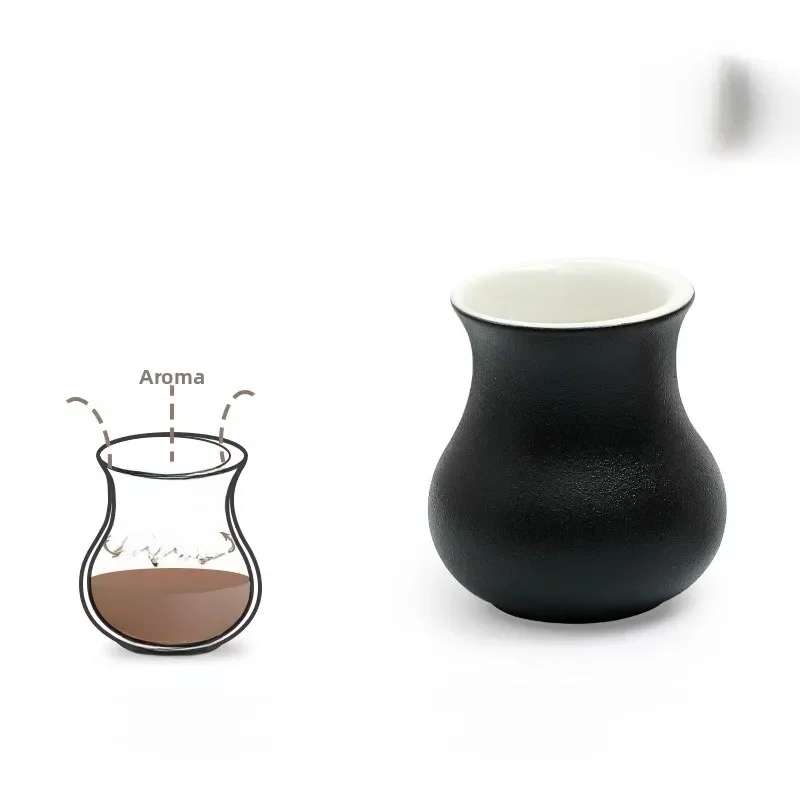 Koonan Ceramic Coffee Tasting Cup Double Lip Flavor Sensation Matte Finish Aromatic Coffee Cup High End Japanese Style Handmade