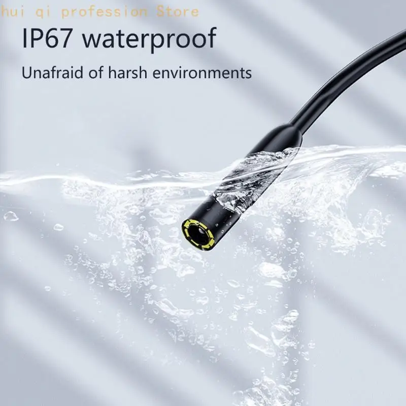1080P Handheld Borescope with 60° Flexible Camera Waterproof Inspection Camera for Automotive Repair Pipe Diagnostics H8WE