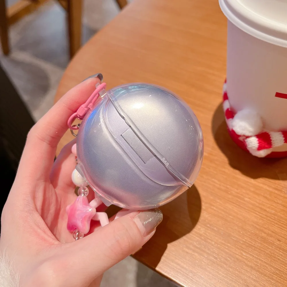 For Sanag S6S Free Clip Case 3D Star Flower Earphone Soft Cover For Sanag S6S FreeClip Headphones Box Fundas With Keychain