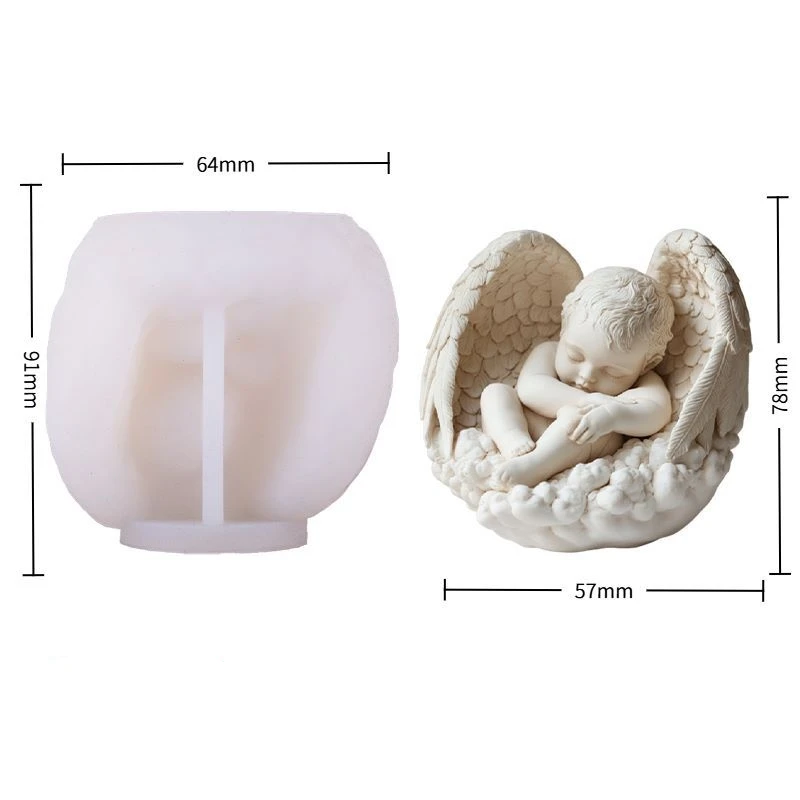 الملاك الطفل سيليكون قالب شمع لتقوم بها بنفسك دمية الملاك الروائح الغذاء الصف سيليكون قالب شمع الراتنج الحلي ديكور المنزل #6