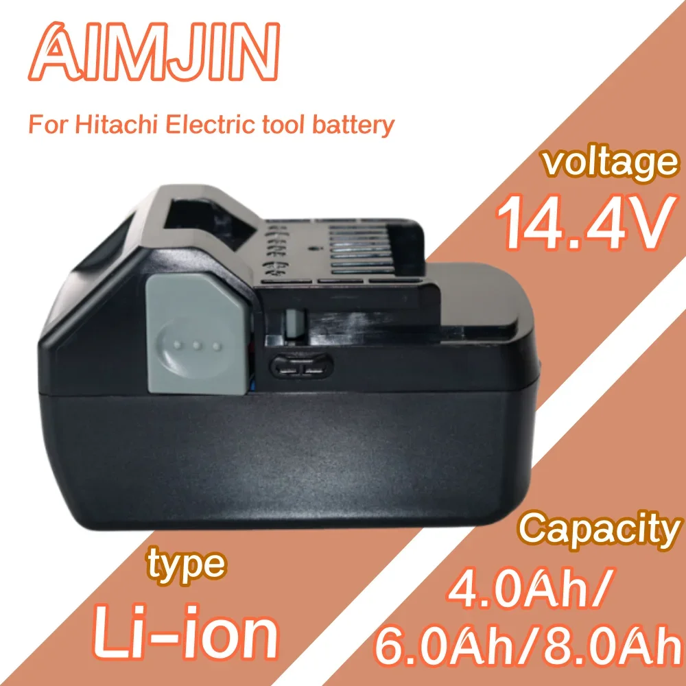 

For Hitachi 14.4V 4000mAh/6000mAh/8000mAh Li-Ion Battery for BSL1430 CJ14DSL BSL1440 Rechargeable Power Tool Screwdriver Drill