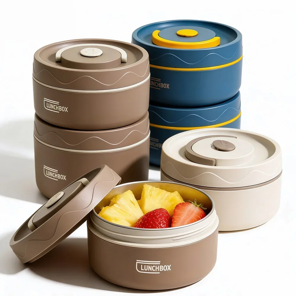 

304 Stainless Steel Lunch Box, Thermal Food Container with Lid, Stackable Bento Box, Leakproof Insulated Meal Prep Container