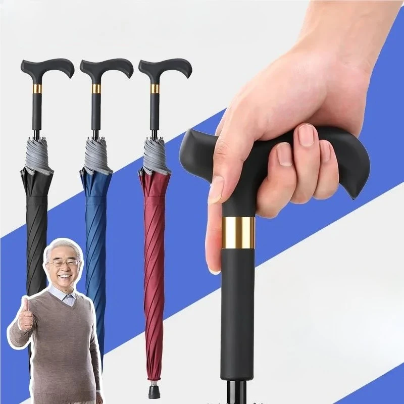

Elderly Crutches Umbrella, Non-Slip Rain Protector, Sun Protection Outdoor Gear, Multi-Purpose Shield for Seniors