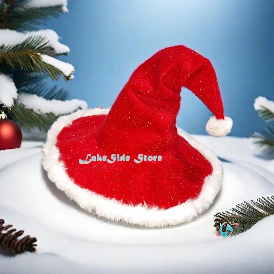 

LakeSide Store Christmas Witch Hat Wizard Little Red Hood Gift Felt Hat Stage Photo Prop Factory In-Stock Wholesale Xmas Cosp
